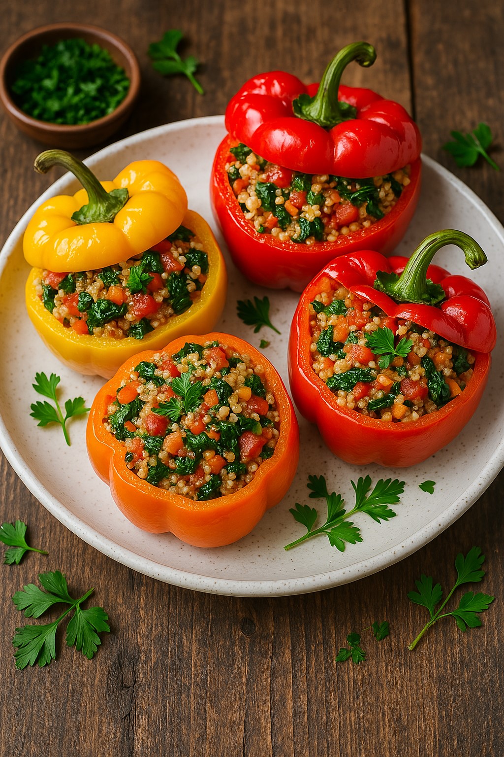 Stuffed Bell Peppers with Quinoa and Veggies